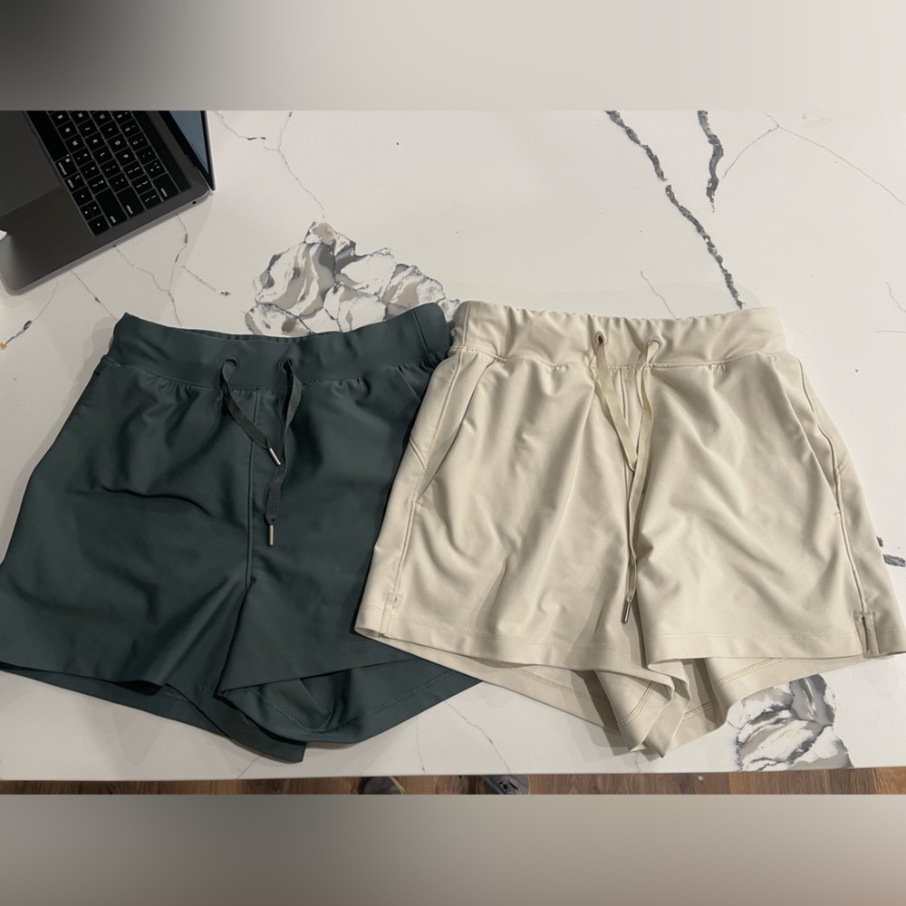Old Navy cream and green athletic shorts
